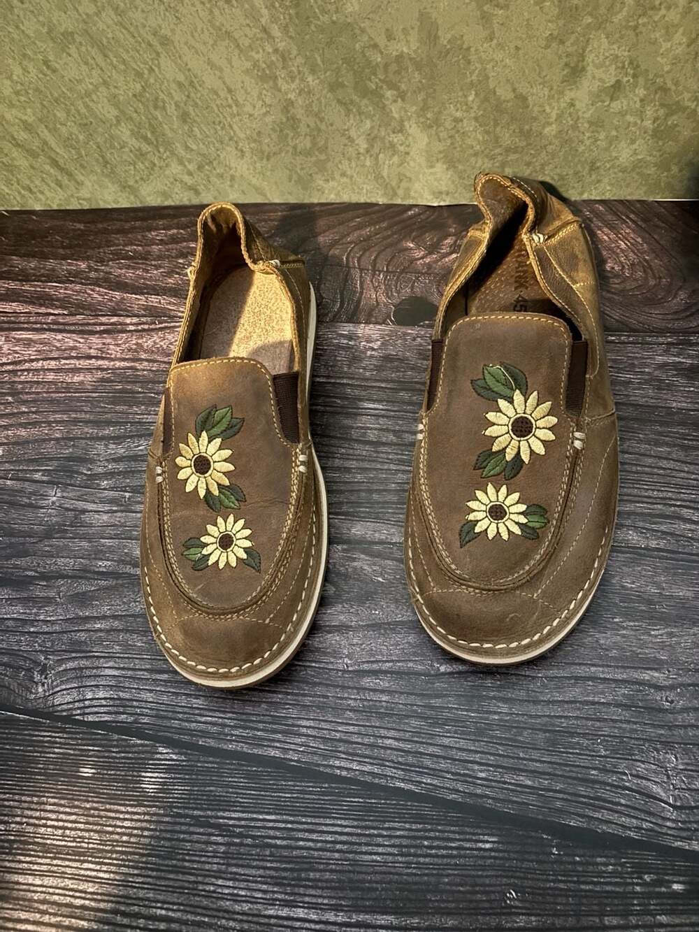 Rank 45 Sunflower Brown Leather Slip On Loafers